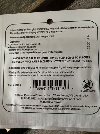 Natural Patches of Vermont - Enhanced Mental Focus & Energy
