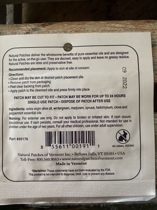 Natural Patches of Vermont - Muscle & Nerve Comfort