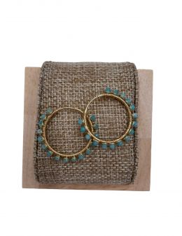 Small Gold & Amazonite Hoops