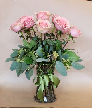 A Dozen Pink Roses