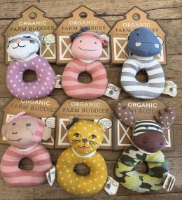 Organic Farm Buddies--Teething Rattle