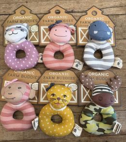 Organic Farm Buddies--Teething Rattle