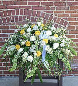 Yellow & White Casket Spray