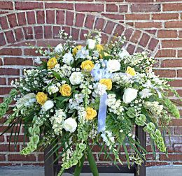 Yellow & White Casket Spray