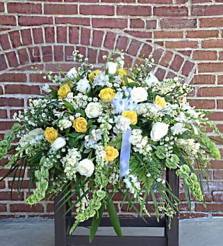 Yellow & White Casket Spray