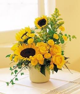 A Pot of Sunflowers