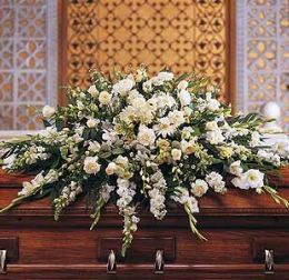 Deluxe Pure White Casket Spray