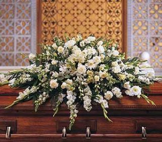 Deluxe Pure White Casket Spray