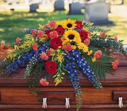 Vibrant Summer Casket Spray