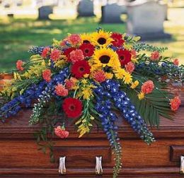 Vibrant Summer Casket Spray